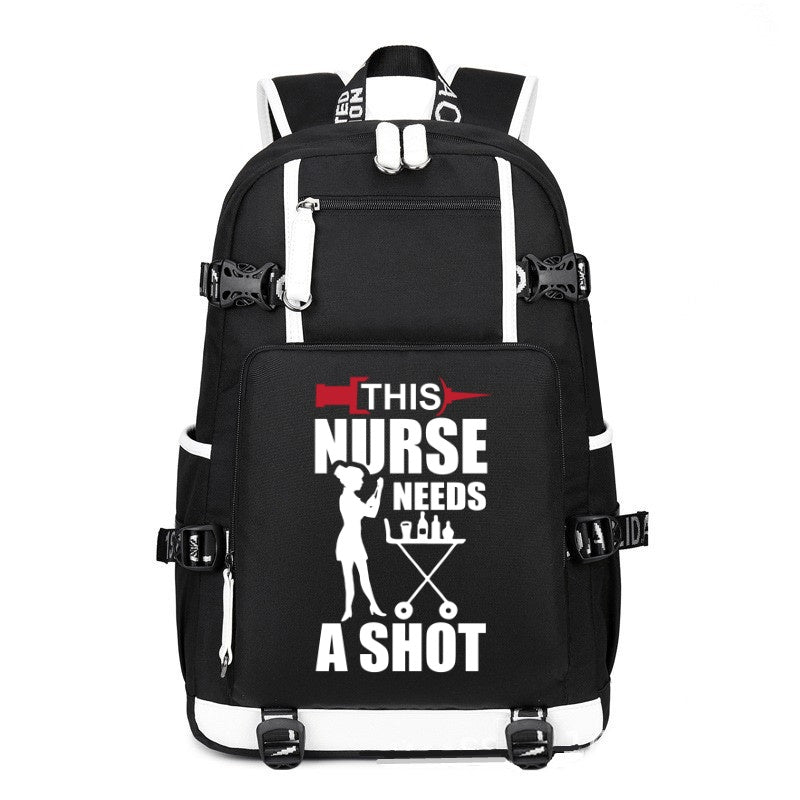 This Nurse Needs A Shot printing Canvas Backpack