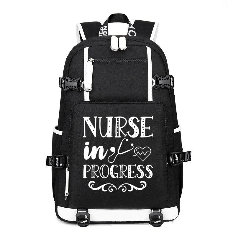Nurse In Progress printing Canvas Backpack