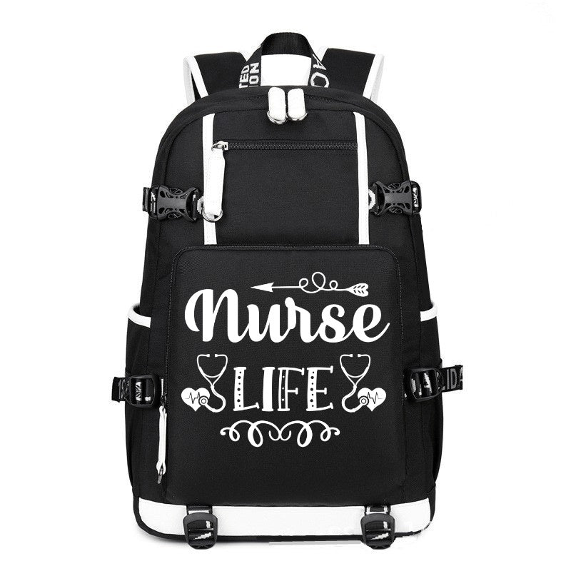 Nurse My Life design printing Canvas Backpack