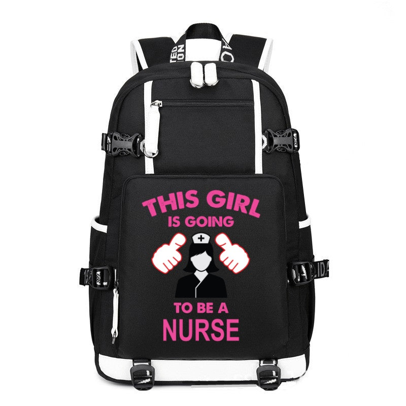 This Girl is Going To Be A Nurse printing Canvas Backpack