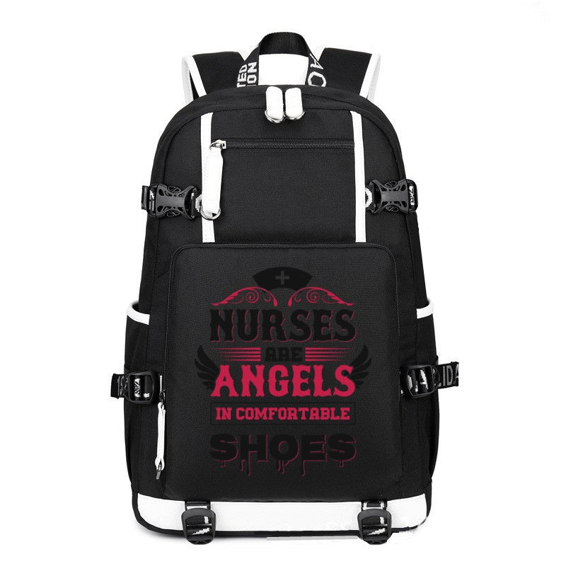 Nurses are Angels printing Canvas Backpack