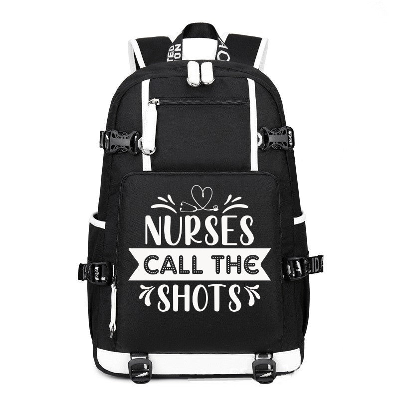 Nurses Call The Shots printing Canvas Backpack