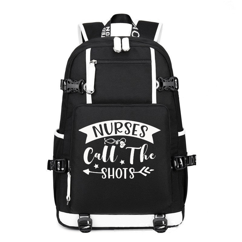 Nurses Call The Shots design printing Canvas Backpack