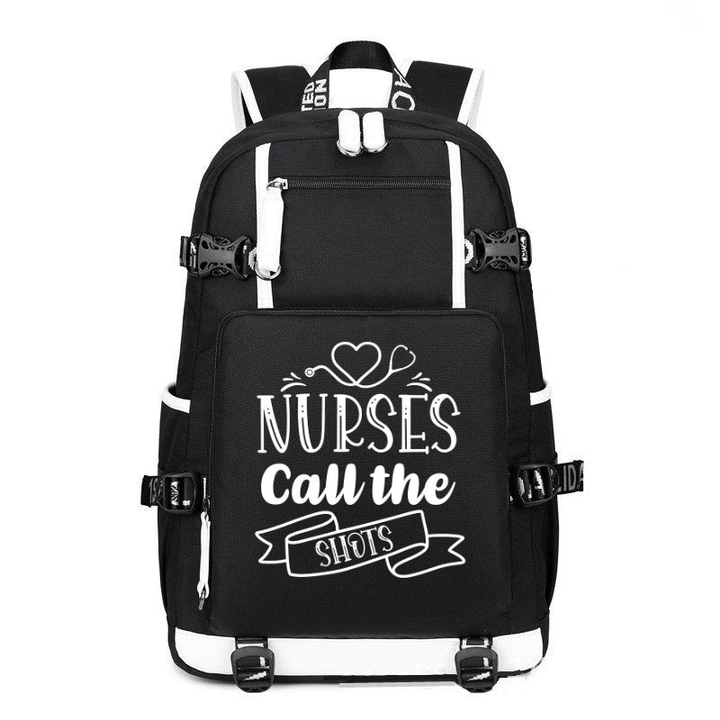 Nurses Call The Shots fashion design printing Canvas Backpack