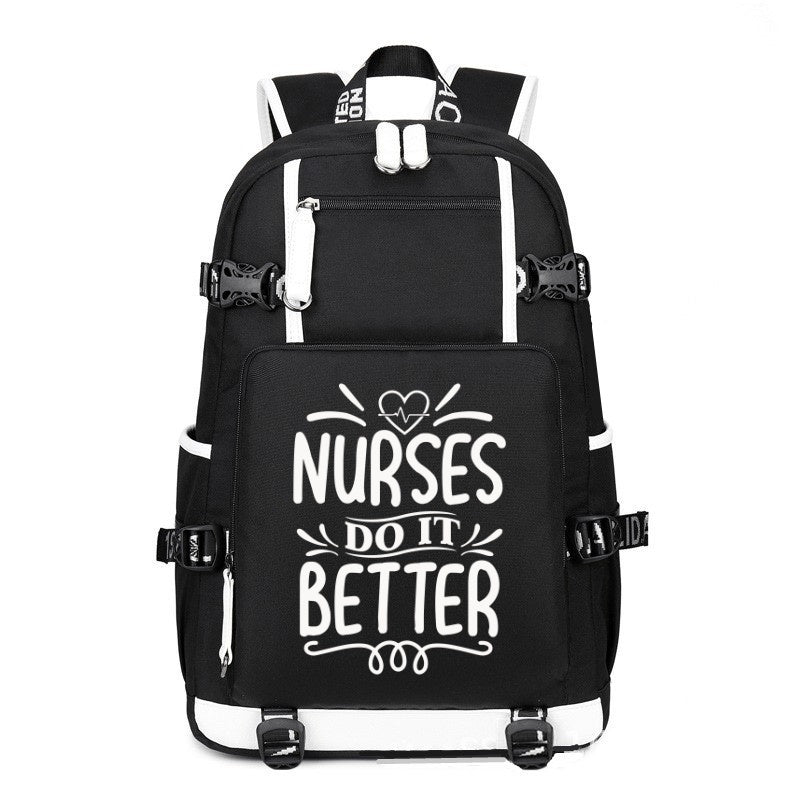 Nurses Do It Better printing Canvas Backpack