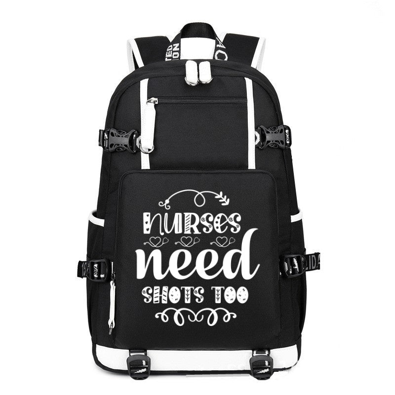 Nurses Need Shots design Too printing Canvas Backpack