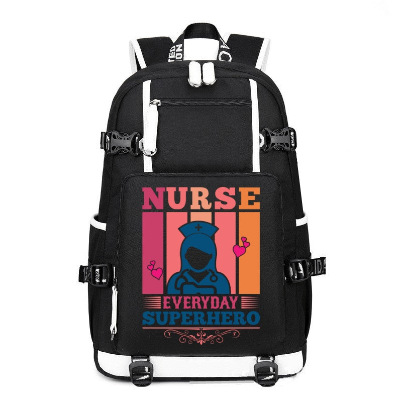 Nurse Everyday Superhero printing Canvas Backpack