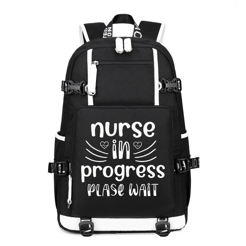Nurse In Progress Please wait printing Canvas Backpack