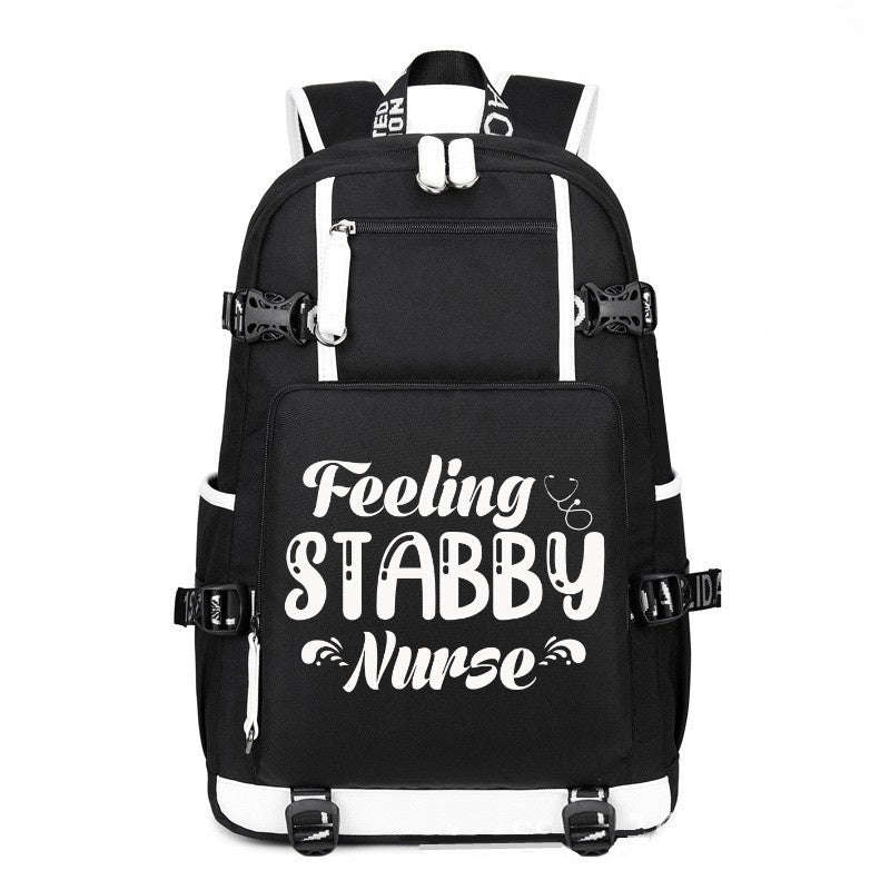 Feeling Stabby Nurse printing Canvas Backpack