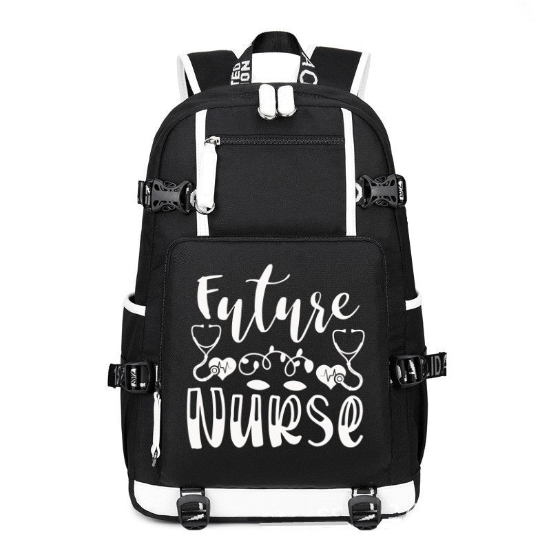 Future Nurse printing Canvas Backpack
