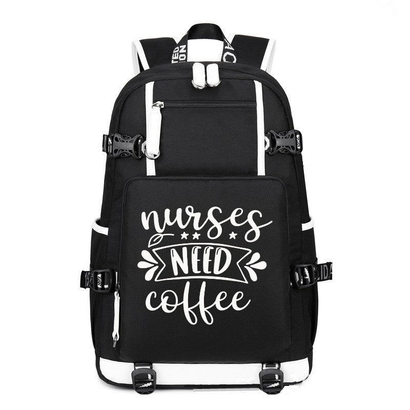 Nurses Need Coffee printing Canvas Backpack