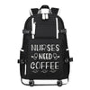 Nurses Need Coffee fashion printing Canvas Backpack