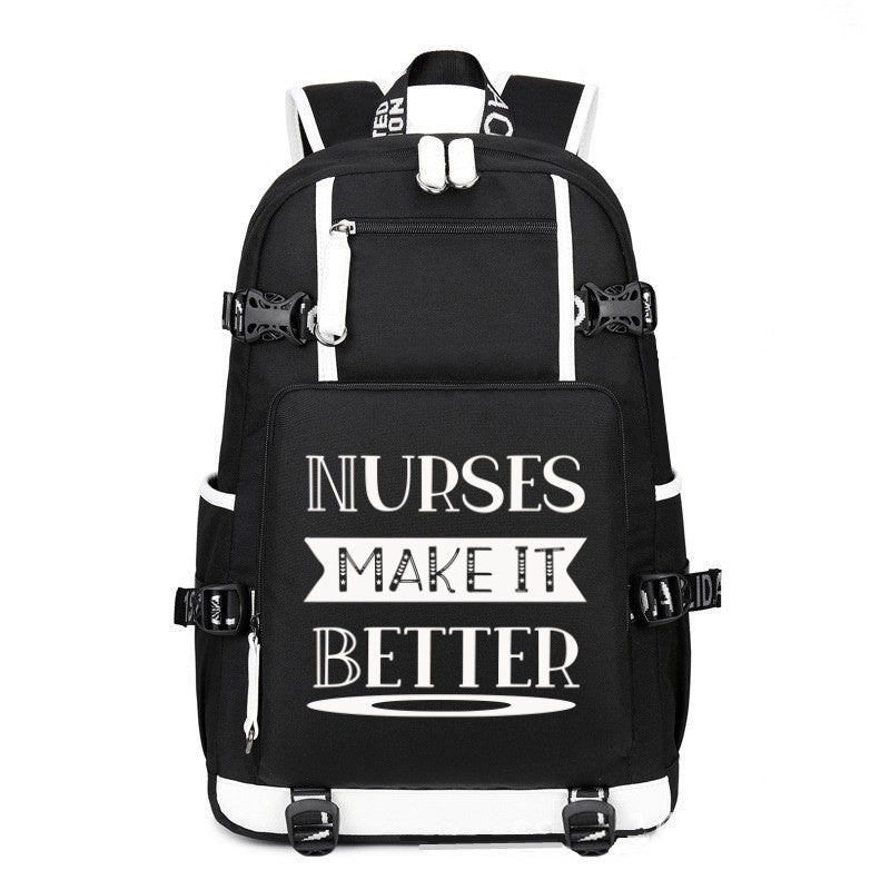 Nurse Make It Better printing Canvas Backpack