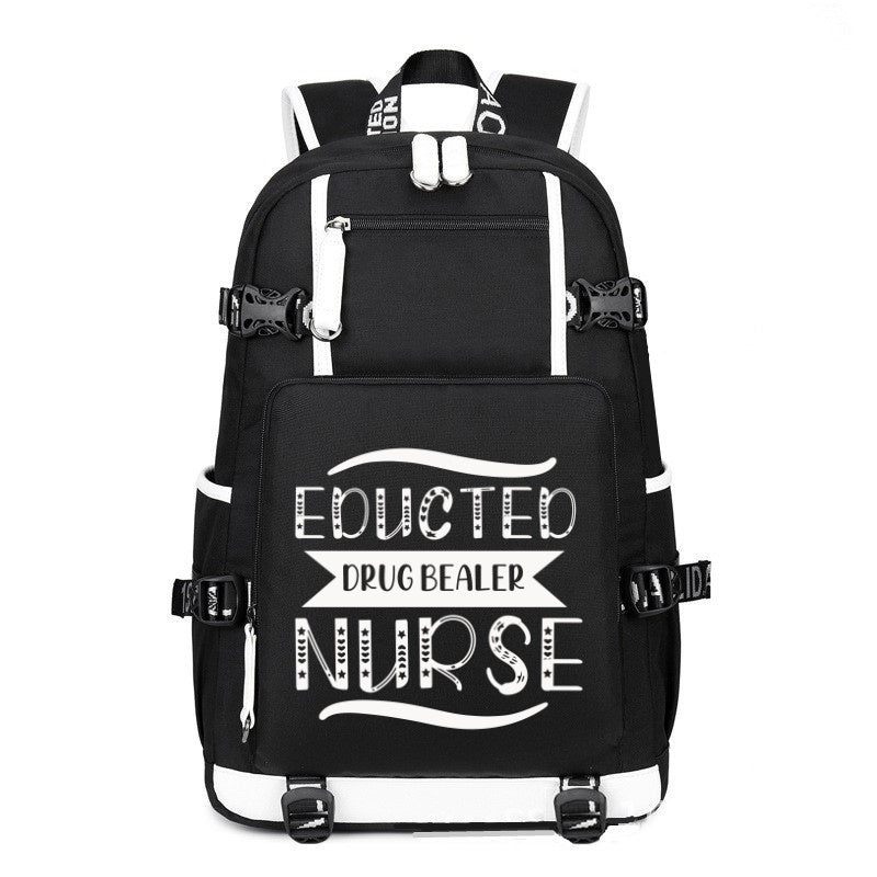 Educted Drugbealer Nurse printing Canvas Backpack
