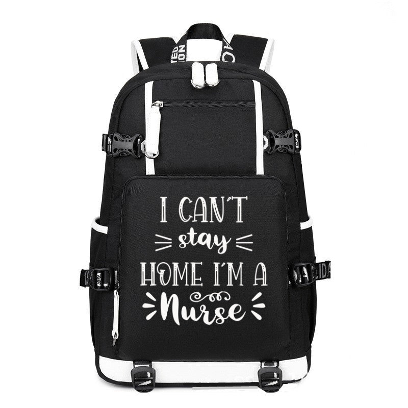 I Can't stay Home I'M A Nurse Life printing Canvas Backpack
