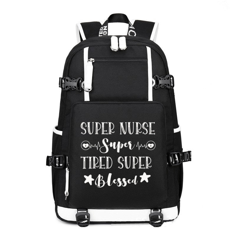 Super Nurse  printing Canvas Backpack