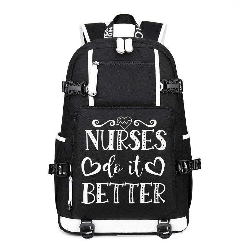 Nurses Do It Better printing Canvas Backpack