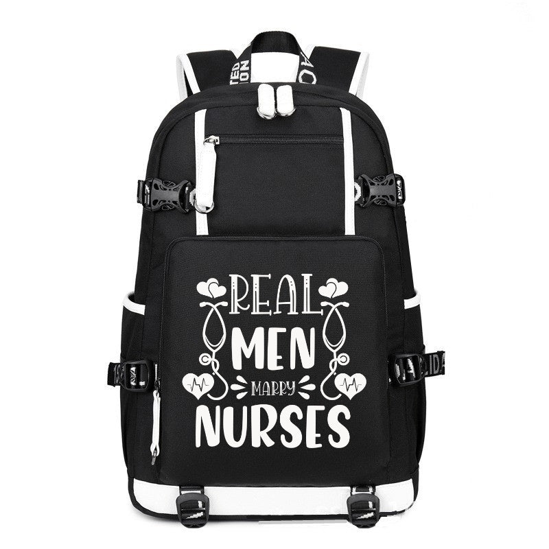 Real Men Marry Nurses printing Canvas Backpack