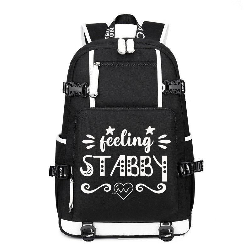Feeling Stabby printing Canvas Backpack