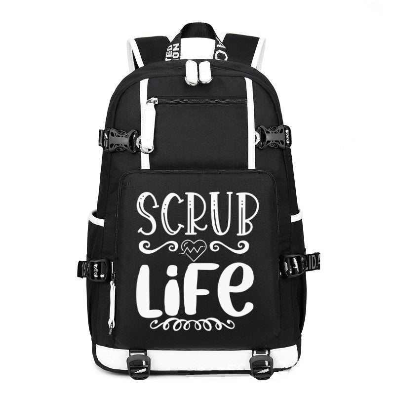 Scrub Life design printing Canvas Backpack