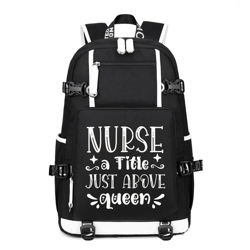 Nurse A Little Just Above Queen design printing Canvas Backpack