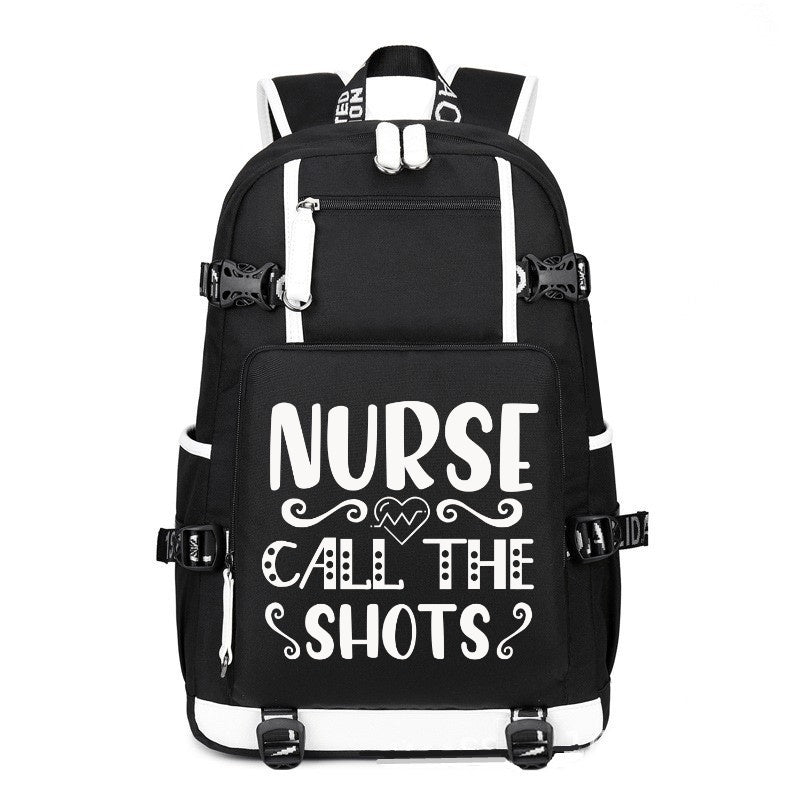 Nurse Call The Shots fashion design printing Canvas Backpack