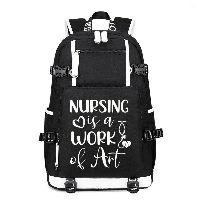 Nursing Is A Work printing Canvas Backpack