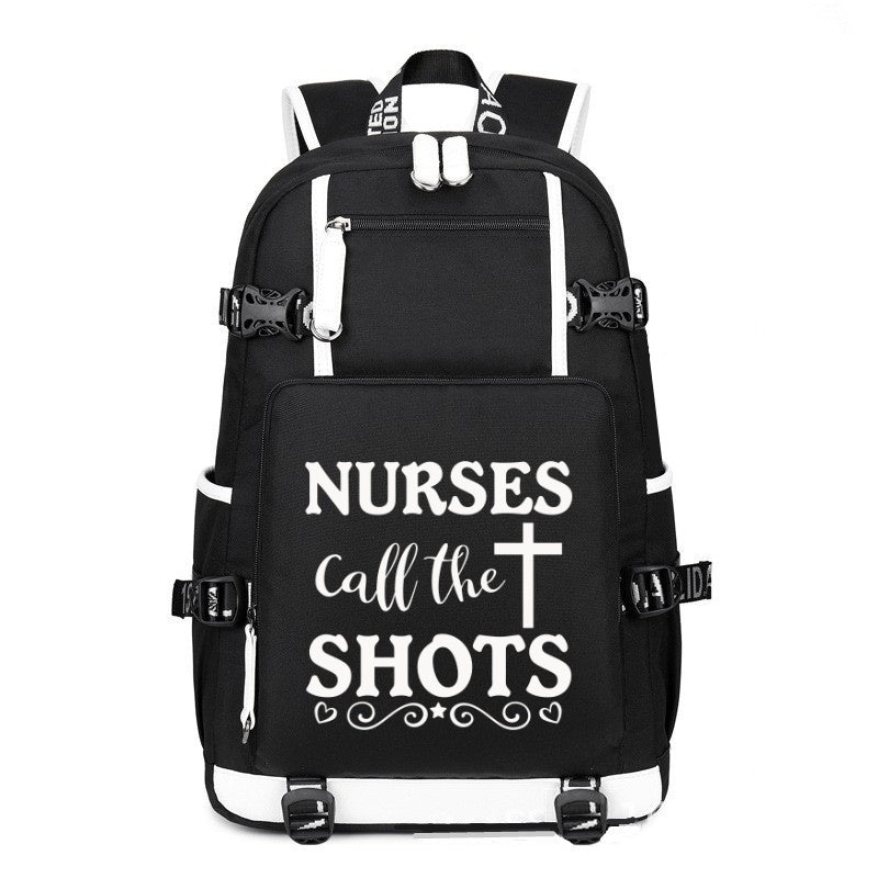 Nurses Call The Shots fashion printing Canvas Backpack