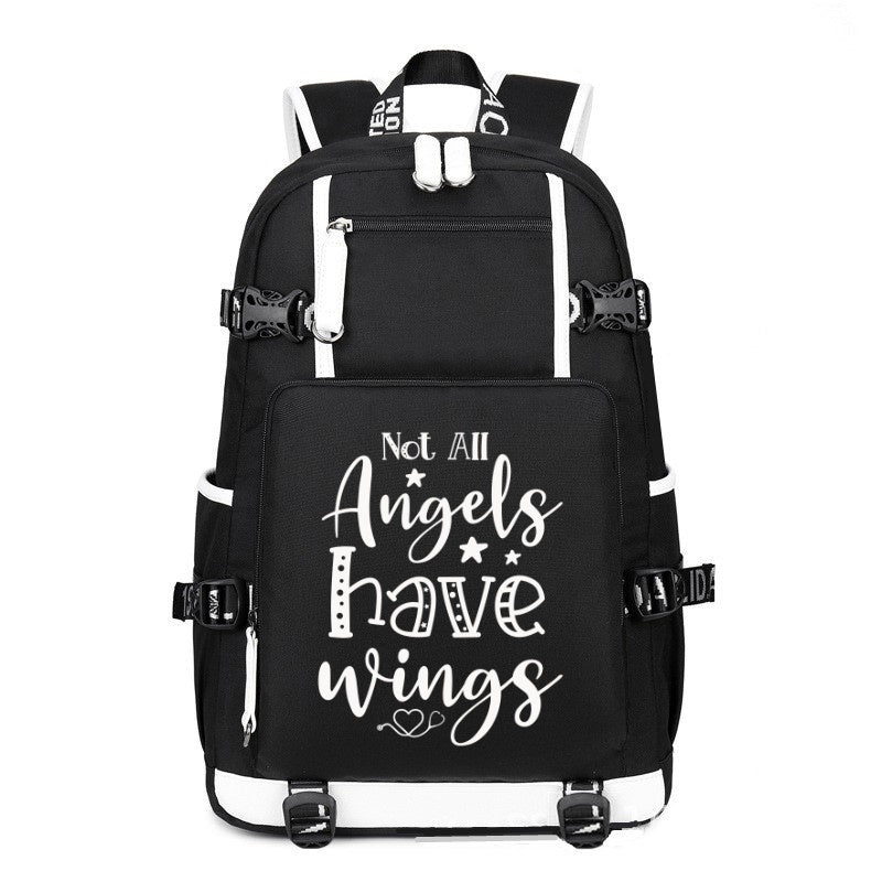 Not All Angels Have Wings printing Canvas Backpack