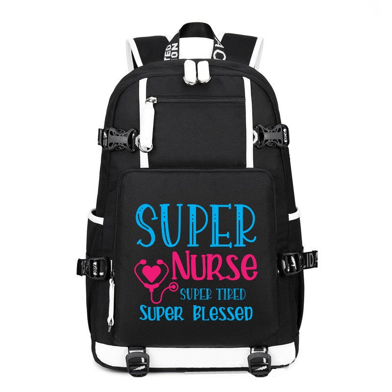 Super Nurse printing Canvas Backpack
