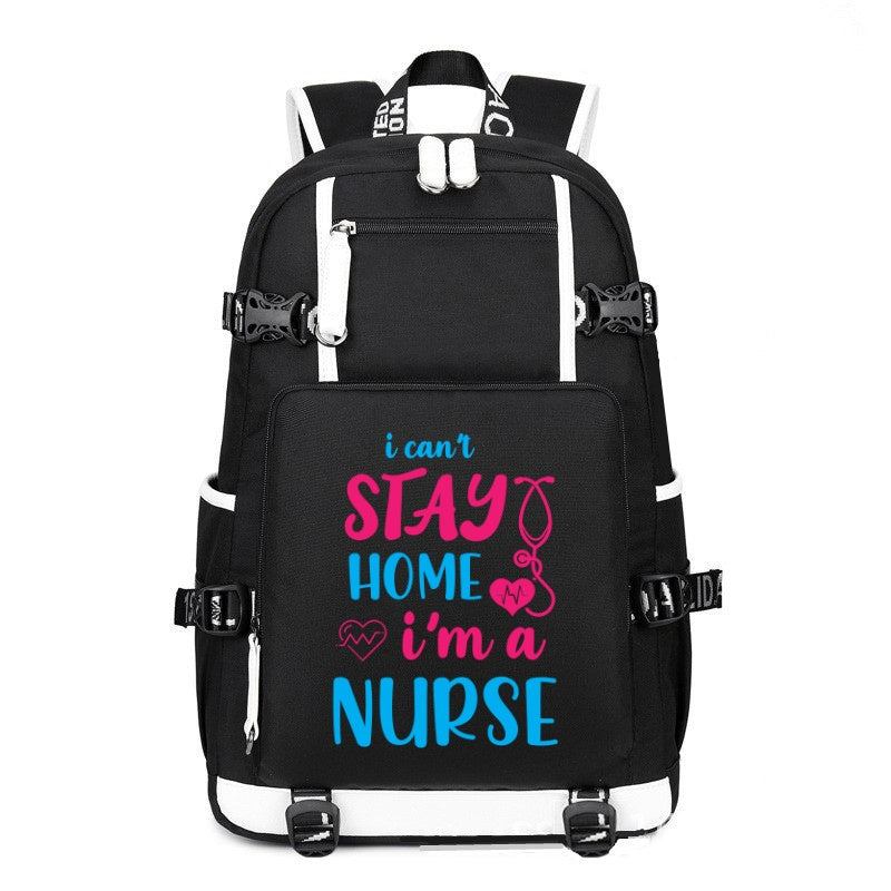 I Can't Home printing Canvas Backpack