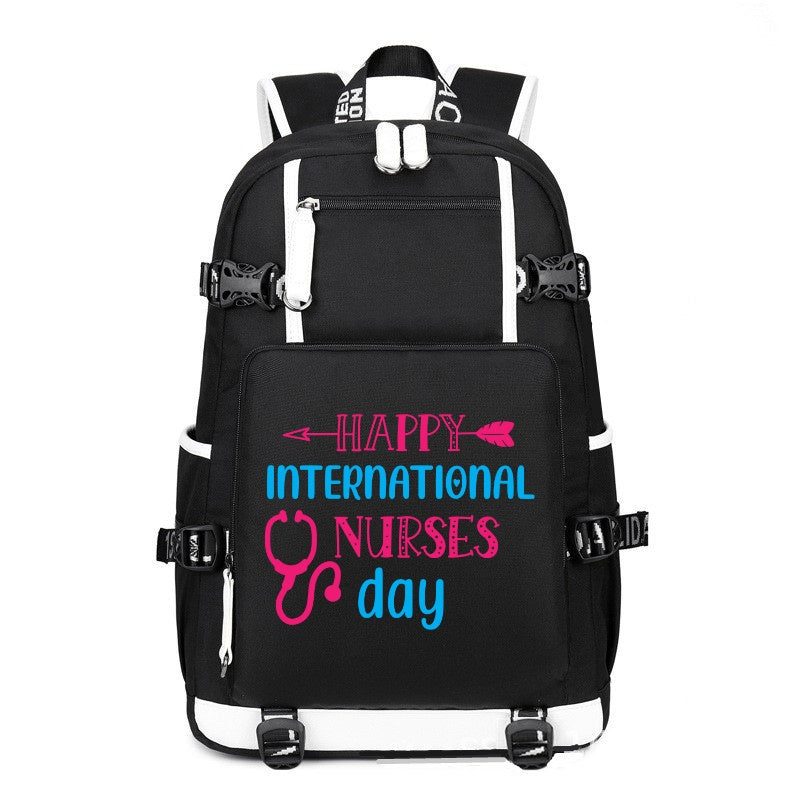 Happy International Nurse Day printing Canvas Backpack