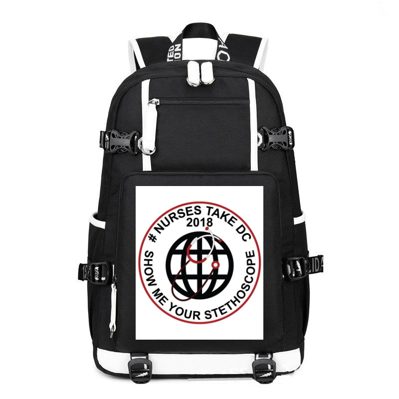 Nurses Take DC printing Canvas Backpack