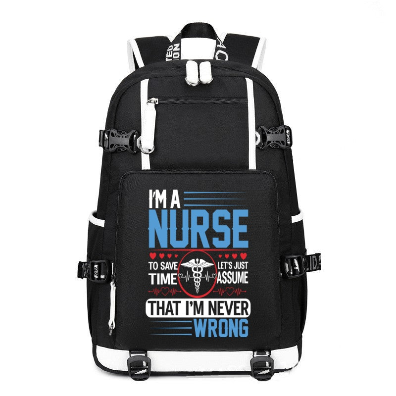 That I'm Never Wrong printing Canvas Backpack