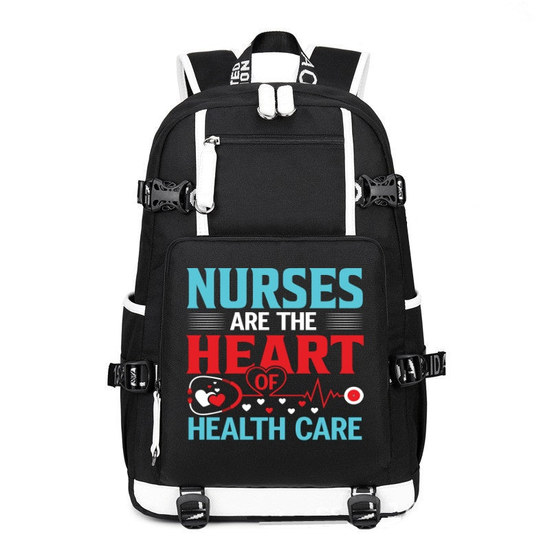 Nurses Are The Heart printing Canvas Backpack