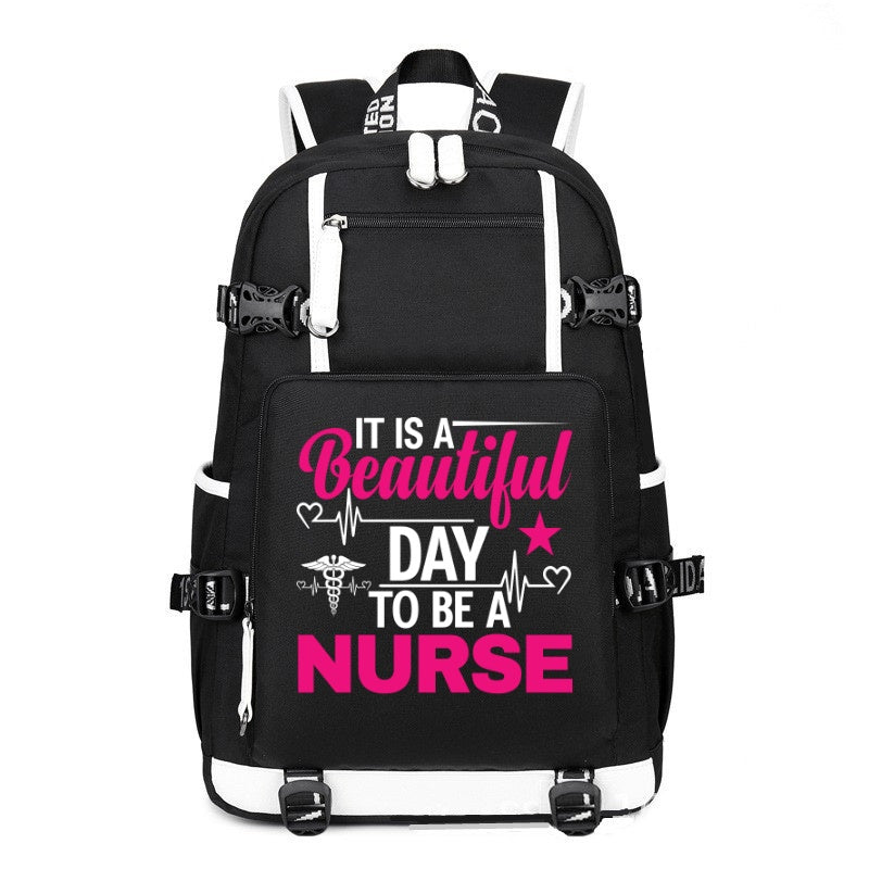 It Is A Beautiful Day printing Canvas Backpack