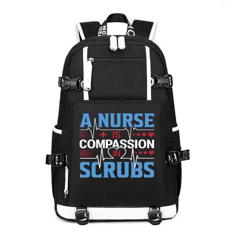 A Nurse Scrubs printing Canvas Backpack