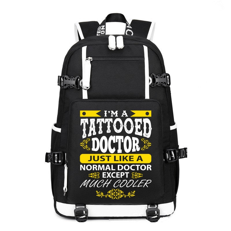 I'm a Tattooed Doctor printing Canvas Backpack