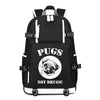 PUGS NOT DRUGS printing Canvas Backpack