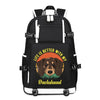 Life is better with my Dachshund printing Canvas Backpack