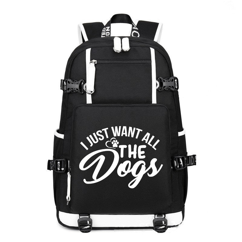 I just want all the dogs printing Canvas Backpack