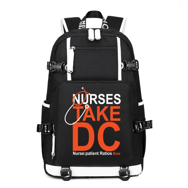 Nurses take DC printing Canvas Backpack