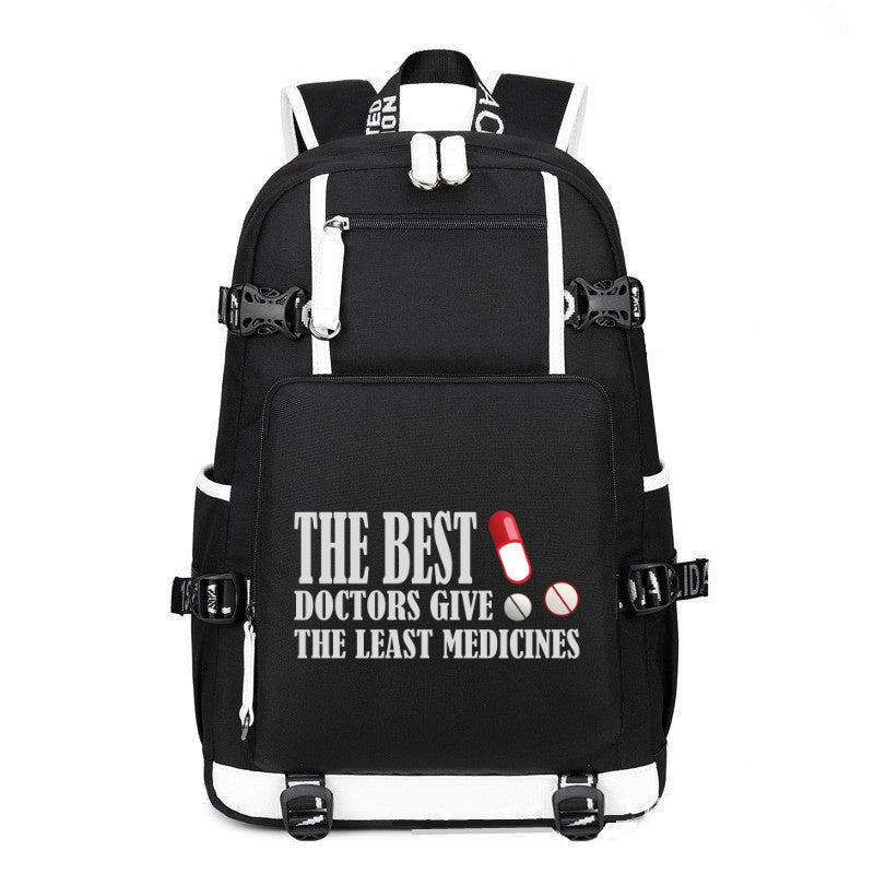 The Best Doctor printing Canvas Backpack