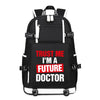 Trust Me i'm a future Doctor printing Canvas Backpack