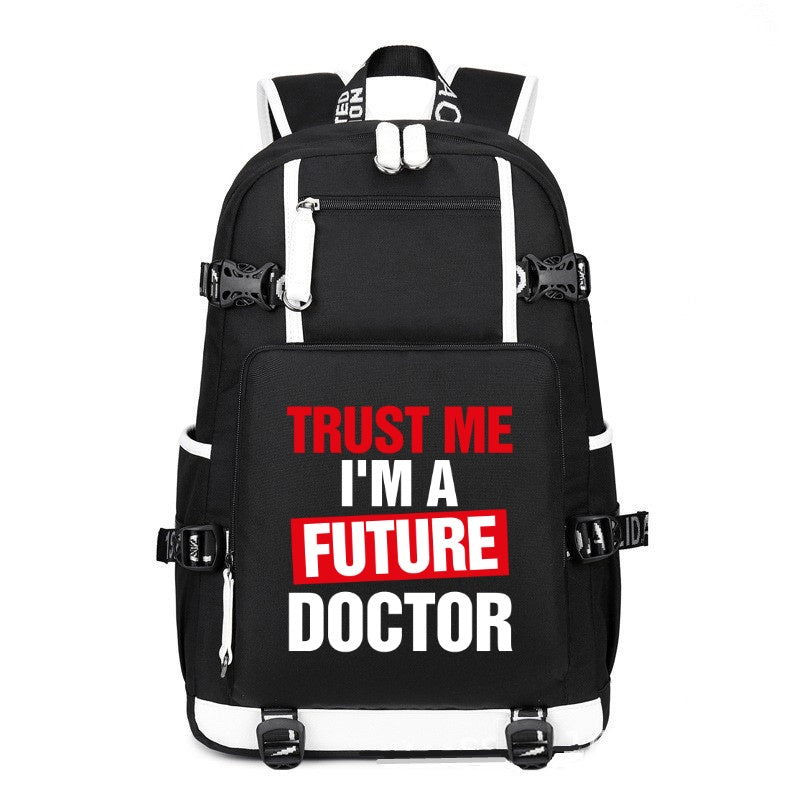 Trust Me i'm a future Doctor printing Canvas Backpack