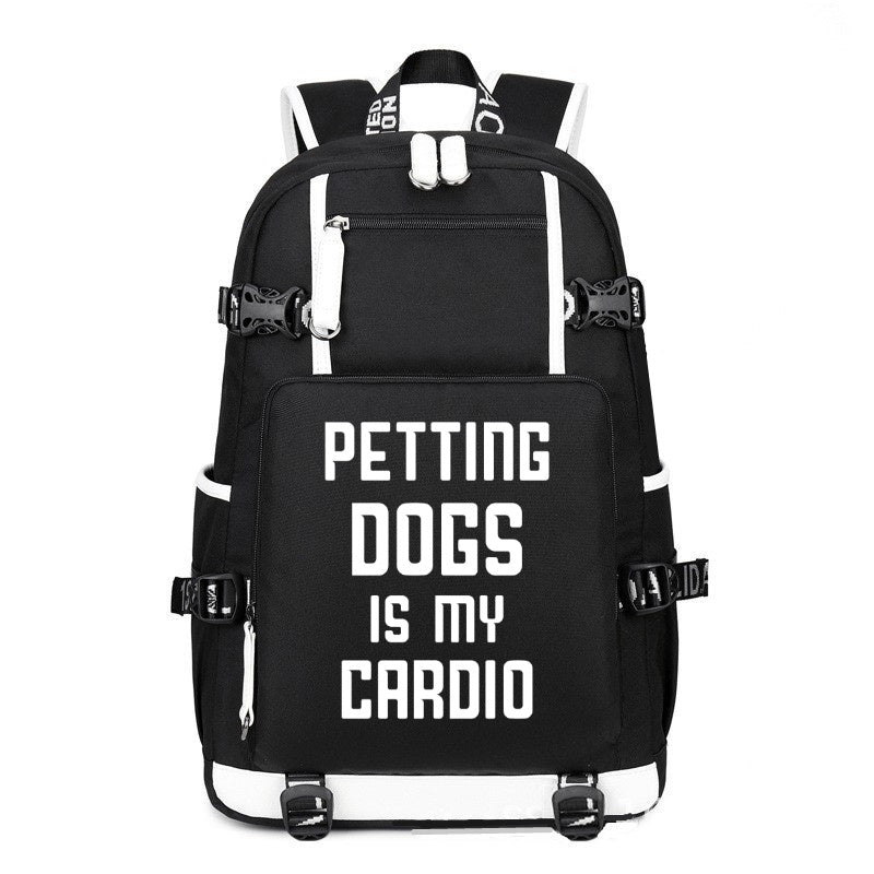Petting dogs is my cardio printing Canvas Backpack