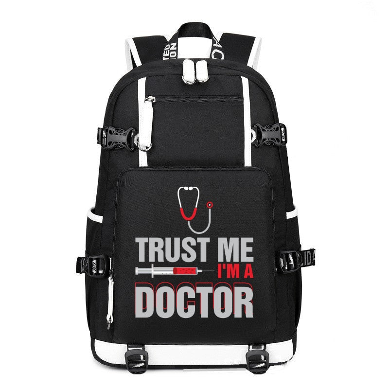 Trust Me i'm a future Doctor design printing Canvas Backpack
