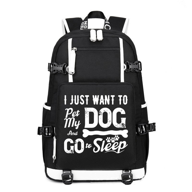 I just want to pet my dog and go to sleep printing Canvas Backpack