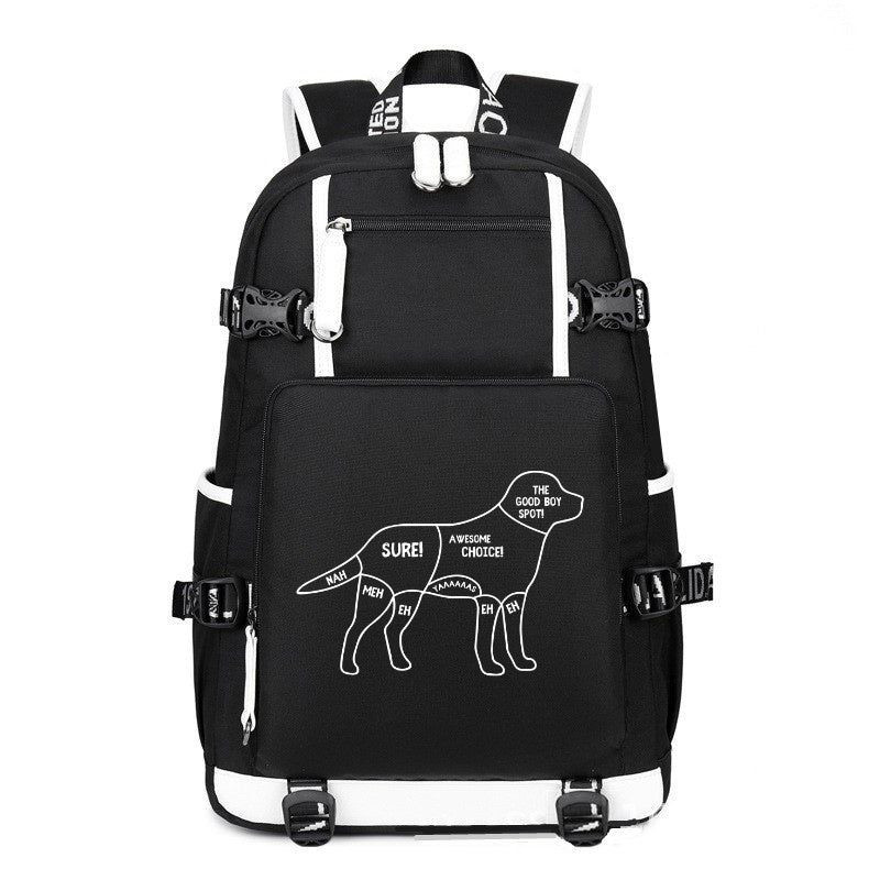 Dog body the good boy spot printing Canvas Backpack