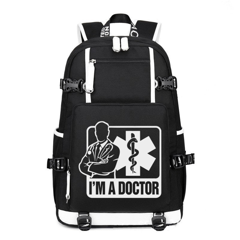 I'm A Doctor love printing Canvas Backpack